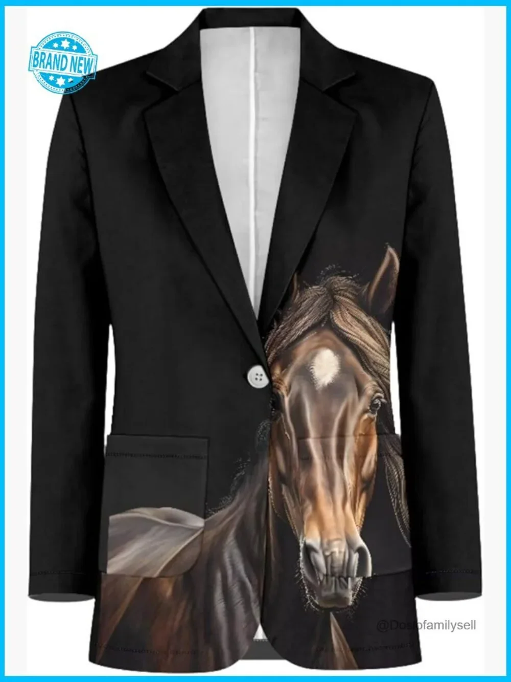 Men's Casual Blazer Classic Fit One Button Sport Coat Polyester Business Jacket